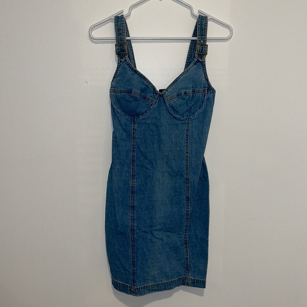 Vintage jean bodycon dress